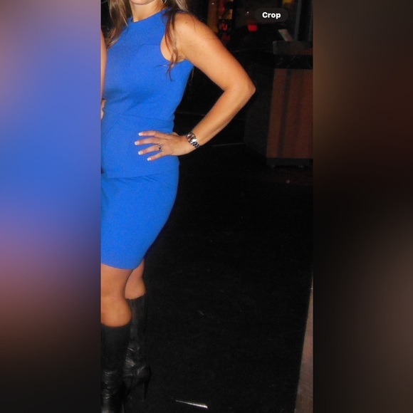 Tibi blue stretch dress sz 6 - Picture 5 of 7